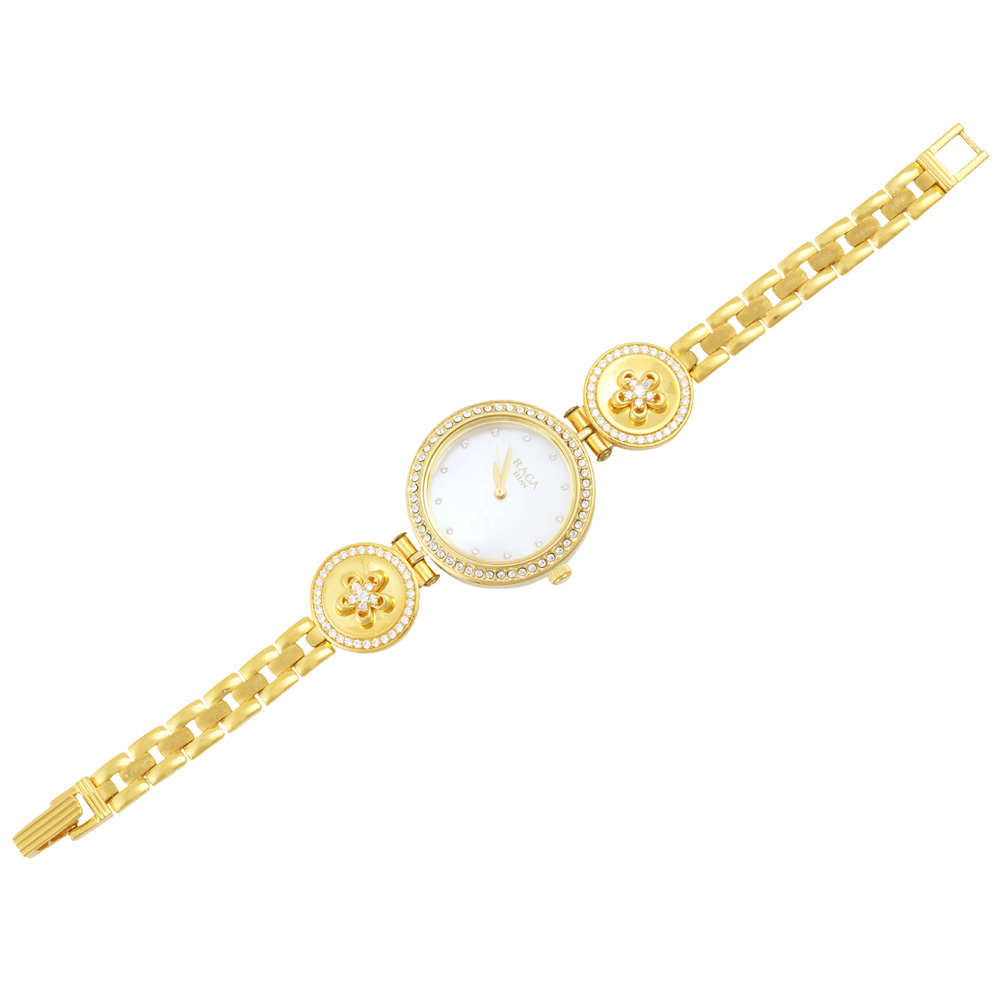 Hira Panna 22k Gold Watch For Party & Wedding Wear