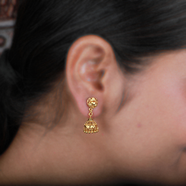 Gold Finished Polki Jhumkas /indian Jewelry/women Jhumki Earrings / Bridal  Earrings / Temple Jhumka Earrings - Etsy | Bridal earrings, Women jewelry, Jhumki  earrings